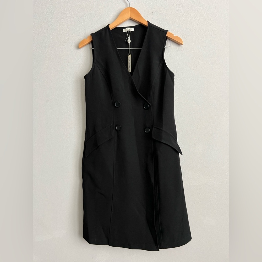 Max Studio Black Sleeveless V-Neck Sheath Dress NWT